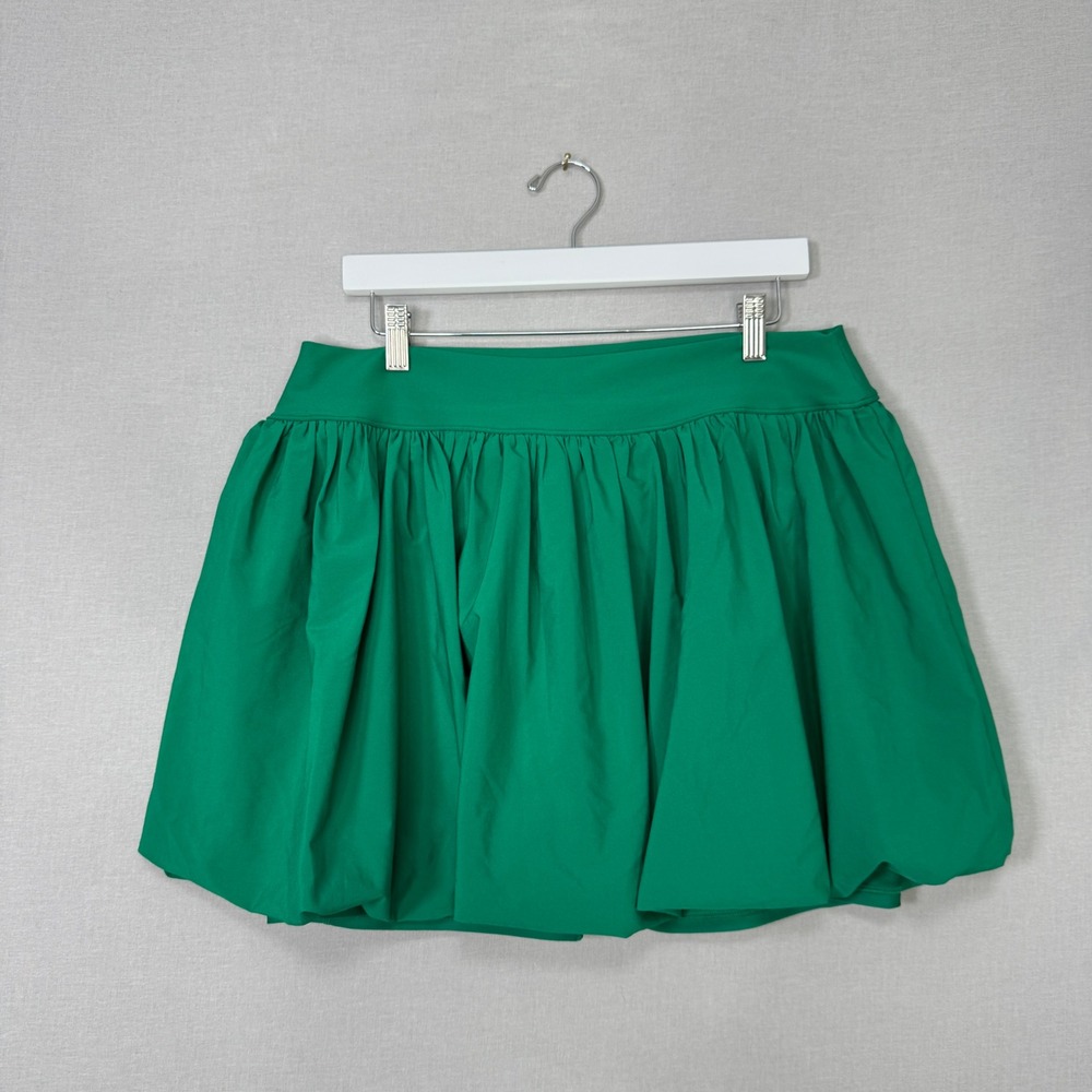 YPB Abercrombie Bubble Hem Mini Skirt Womens XL Green Tennis Golf Preppy Skort - Picture 2 of 11